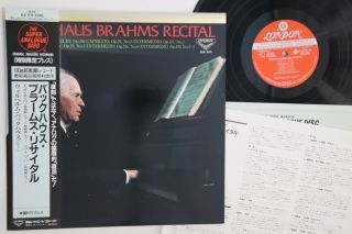 Lp Brahms / Wilhelm Backhaus Brahms Piano Recital Kijc9178 London Japan Obi