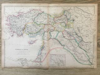 1859 Turkey In Asia Ottoman Empire Hand Coloured Map By W.  G.  Blackie