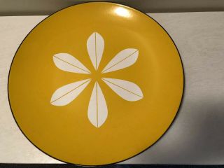 Mid Century Catherine Holm Norway Enamel Platter Yellow Lotus 3