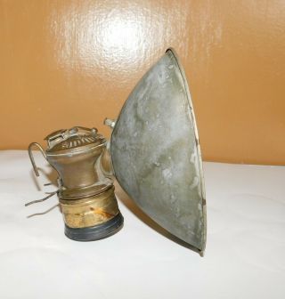 Carbide Auto Lite Coal Mining Miners Brass Carbide Lamp Lantern W/ Shield