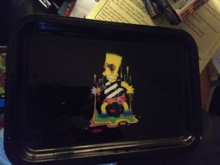 Rare Bart Simpson Tray Handpainted Epoxy.  One Of A Kind
