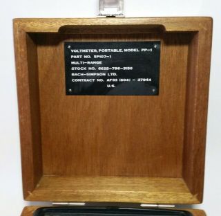 Military Bach - Simpson PP - 1 Voltmeter Portable Wood Case DC Korean Vietnam 2