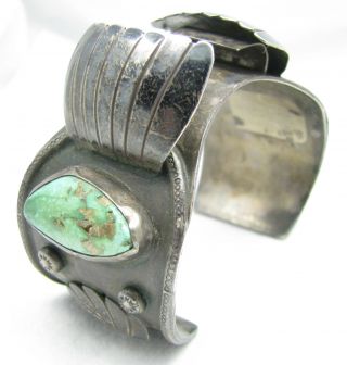 Vintage Old Pawn Navajo Royston Turquoise Sterling Silver Bracelet Watch Cuff