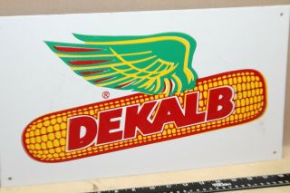 Dekalb Flying Seed Corn Painted Tin Metal Sign Farm Barn Feed Dairy Pork Gas Oil