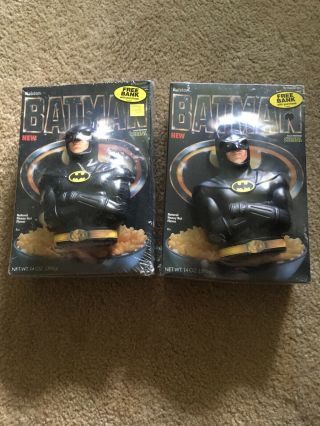 Ralston Batman Cereal Boxes With Bank.  Factory 1989