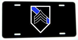 Sergeant Aluminum License Plate - Law Enforcement Rank Insignia
