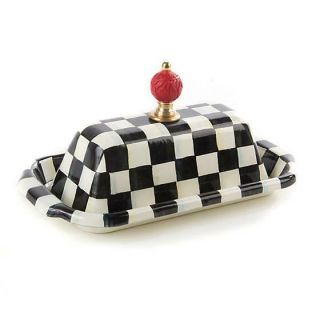 Mackenzie Childs Courtly Check Enamel Butter Box