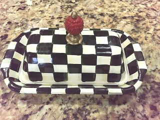 Mackenzie Childs Courtly Check Enamel Butter Box 2