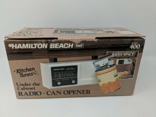 Hamilton Beach Under Cabinet Can Opener Model 400 With Radio Kitchen Tunes
