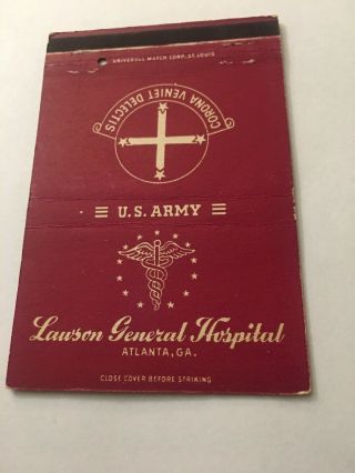 Vintage Matchbook Cover Matchcover Us Army Lawson General Hospital Atlanta Ga