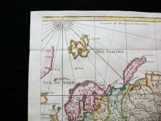 1754 BELLIN: orig.  map: NORTH SEA,  RUSSIA,  NORTH EUROPE,  SIBERIA,  CHINA,  ASIA. 3