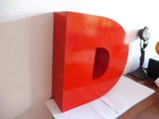 Found In Barn Large 13 " Red Metal Shop Letter " D " Wall Or Shelf Display