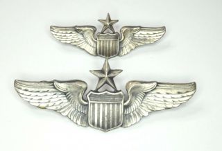 Authentic Vietnam War Us Air Force Full Size Pilot Wing Matched Set N.  S.  Meyer