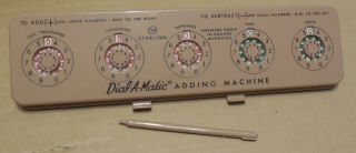 Sterling Dial - A - Matic Adding Machine,  5 Digit,  Model 567 W/ Stylus,  (s526)
