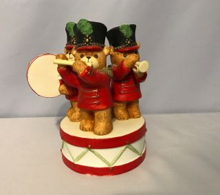 Lucy And Me Christmas Bears Marching Band Music Box Joy To World Enesco 1983 J7