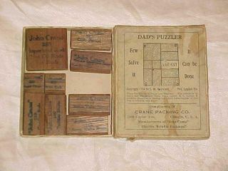 John Crane Packing Company/co Dad’s Puzzler Wooden Advertising Puzzle