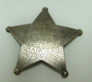 Old West Silver Plated Deputy Sheriff Dress Badge Captain Arizona Ranger