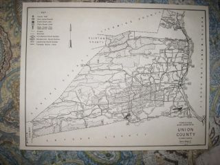 Antique 1961 Union County Lewisburg Pennsylvania Hunting Fishing Map Highway Nr