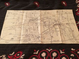 Minneapolis St.  Paul Mn Twin Cities Vintage Map Hand Drawn Metropolitan Stadium