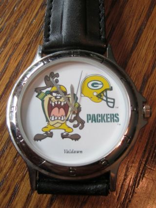 1994 Green Bay Packers / Tasmanian Devil Quartz Wrist Watch,  Near,  Running