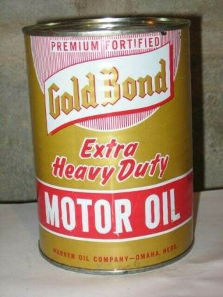 Gold Bond Extra Heavy Duty Motor Oil Metal Quart Can