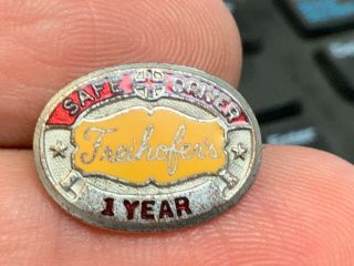 Freihofer’s 1 Year Safe Driver Service Award Pin.  Old Design.