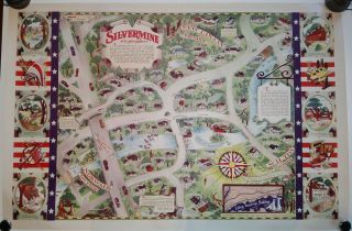 Rare 1945 Map Of Silvermine Ct By John Vassos