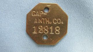 Brass Gap Anthracite Coal Company Underground Miners Tag - Coal Mining - Miners
