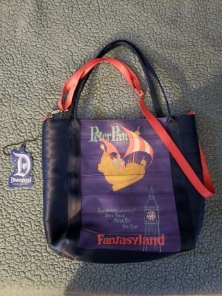 Harveys Seatbelt Bag Disneyland 60th Poster Tote Disney Peter Pan Purse Bag 2