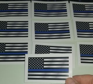10pk Police Officer American Flag Thin Blue Line Decal Sticker Blue Lives Matter