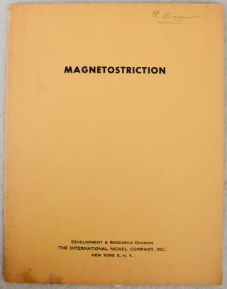 1956 The International Nickel Company,  Inc.  N.  Y.  - Magnetostriction Document