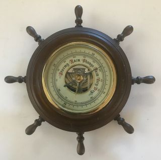 Vintage Barometer - Ships Wheel - Made In West Germany For Sears Roebuck & Co.