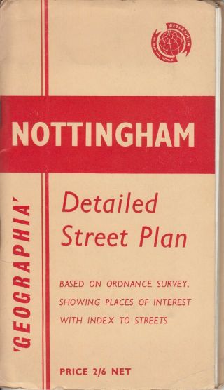 Vintage Geographia Nottingham Street Plan (1960s)