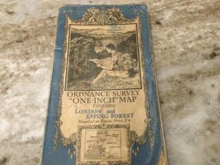 Vintage Ordnance Survey Map Of London & Epping Forest Linen C 1935