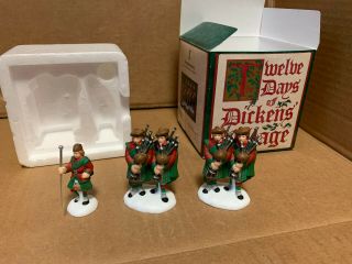 Dept 56 Dickens Village 12 Days Of Christmas Ten Pipers Piping Mib 58386
