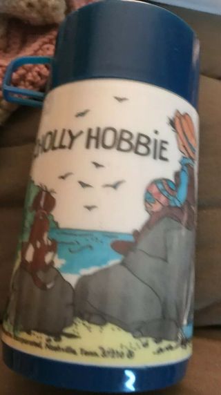 Holly Hobbie Vintage 1981 Aladdin Plastic Thermos Bottle For Lunchbox Complete