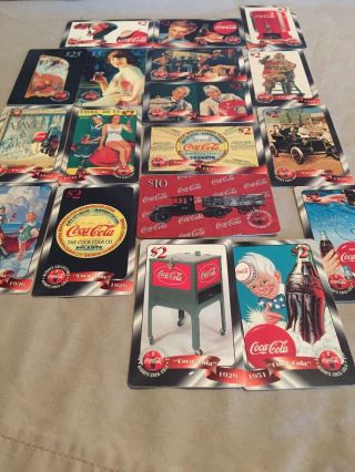 Coca Cola $2 Phone Cards 1996 Collectible Christmas Sprint 15 $2 Cards,  Plus