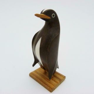 Vintage Carved Wood Figure Of A Penguin