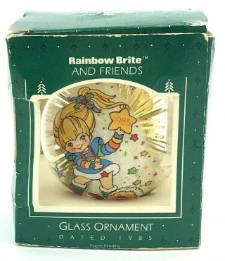 1985 Hallmark Ornament Rainbow Brite And Friends Glass Ornament Qx268 - 2 1983
