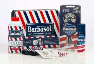 Rare Barbasol 100th Anniversary Edition Shaving Kit W Iconic Advertising Cards