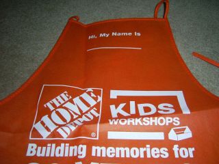 Home Depot Kids Workshop Apron Build Learn Create Children Orange,  (5) Five