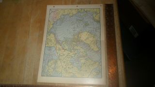 Orignal Arctic Exploration Map - Ca 1910 - W/ Expeditions/ Routes Neat