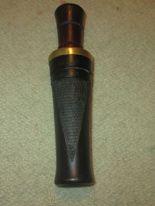Vintage Iverson Checkered & Banded Duck Call