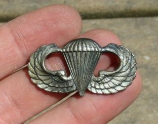 Vietnam Us Army Military Airborne Jump Wing Paratrooper Badge Sterling