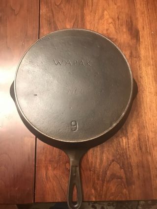 Early Early Early Block Logo Wapak 9 Cast Iron Skillet With Ghost Mark