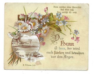 Antique German Religious Greeting Card,  " The Lord Is Faithful " Ii Thess. ,  3.  3
