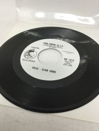 Elton John From Denver To LA Viking Records 45 7” Vinyl Record White Label Promo 3