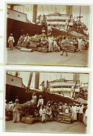 Albumen Photos Jeddah Pilgrims Singapore Malaya / Straits Settlements C.  1930