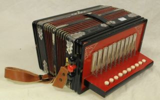 Serenelli Castelfidardo Melodeon Button Accordion,  Case - Made In Italy Vintage