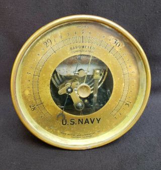 Bronze Barometer Compensated Fee & Stemwedel - U.  S Navy - Bu Ships 1941 Wwii